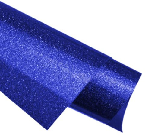 Creatorally Heat Transfer Vinyl 30.5cm x 1.52m, Glitter HTV Iron On Vinyl for T-Shirt Clothing and Other Fabrics Compatible with Heat Press Machine and Craft Cutter Machine (Glitter Blue)