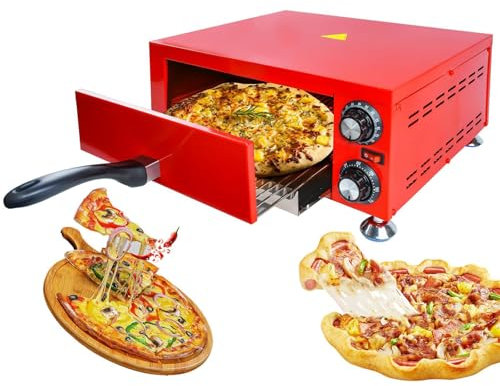 Four à Pizza éLectrique D'IntéRieur De 12 Pouces (Chauffe Jusqu'à 300 ℃) + TempéRature RéGlable Et Minuterie De 60 Minutes, Four à Pizza De Comptoir, Machine à Pizza De Table