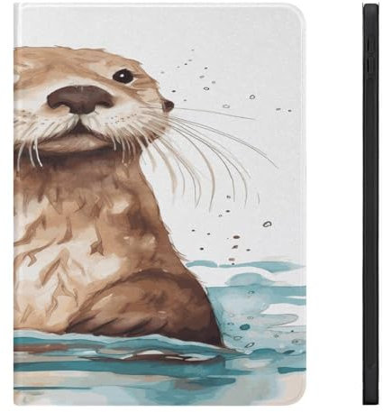Schutzhülle für iPad Pro 27,9 cm (11 Zoll) 2020/2021iPad Air 5. / 4. iPad 10,2 Zoll 2020 Generation iPad 10,9 Zoll 2022/2020 Sea Otter bedruckte Standfunktion weiche Rückseite