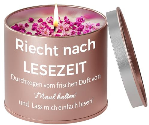 PRSTENLY Geschenke für Leseratten, 9OZ Lavendel Kerzen Geschenke für Frauen Freundin Schwester zum Geburtstag Weihnachten Valentinstag