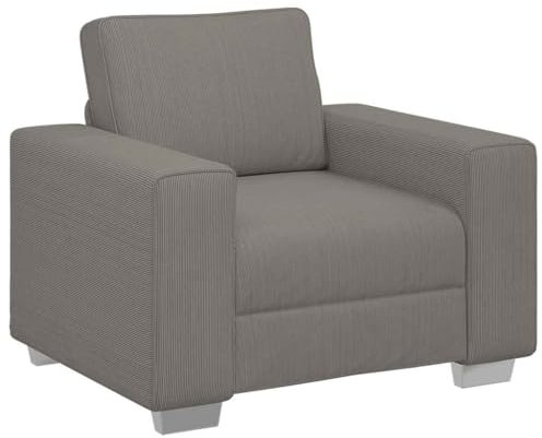 vidaXL Sofa Stuhl hellgrau 60 cm Kordbeerstoff, Einzelcouch, Sofa Komfort, TV-Stuhl, Sofa, Sofa Sitzgelegenheit, Entspannung Sofa, Freizeitsofa Stuhl, Sessel