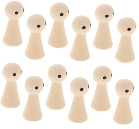 KONTONTY 20 Stück kleiner Holzmann Körper Mini Marionette unvollendet Heringe für holzspielzeug Leute pfeifen Puppenschmuck aus Holz Puppenmodell aus Holz DIY zubehör Beige