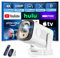 Beamer 1080P mit WiFi & Bluetooth Android Projektor, Mini Beamer 4k mit 210° drehbarer Stand, Tragbarer Projektor Native 4K Full HD Unterstützung Laptop/HDMI/USB/Automatische Trapezkorrektur, weiß