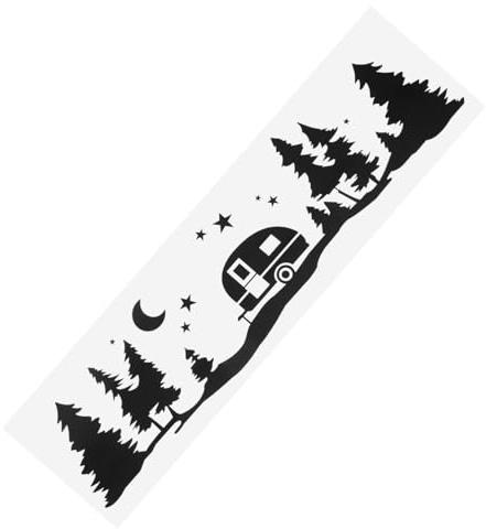 Adesivo Camper Albero Stelle e Stelle, Decorazione Esterna Veicolo | Installazione Facile e Rimozione senza Residui, Materiale Pet Resistente, Design per Roulotte e Viaggi in Natura