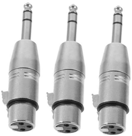 KALLORY 3Stücke Xlr Adapter Stereo Buchse für Mikrofon Audiogeräte Langlebiger Metallstecker für Klangübertragung Hohe Kompatibilität