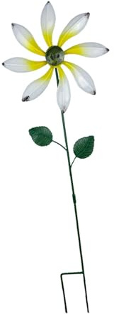 Ronyme Moulin à Vent d'extérieur avec Piquet en métal, Moulin à Vent décoratif pour, décoration de Jardin pour allée, Maison, Blanc