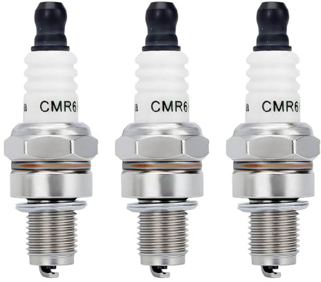 3 Stück CMR6H Zündkerze, Gartenwerkzeug Zubehör Trimmer Ersatzteile Ersatzzündkerzen Kompatibel mit Stihl FS90 FS100 FS110 FS90R FS100R FS110R