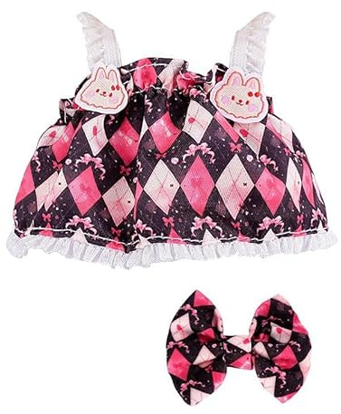 Doll Clothes, 17 cm Doll Outfits, Clothes Set for 17cm Doll, 2 Piece Set Dress Clothing for Doll, Girls Stylish Adorable Dolls Clothes Accessories (Red)