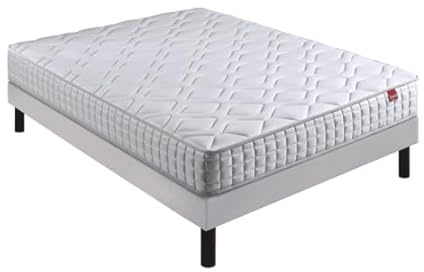 Epeda Ensemble Distinct 2 + Sommier Escale + Pieds 160x200 Ressorts