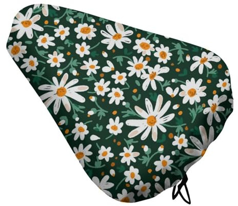 Treer Fahrradsattel Abdeckung Wasserdicht, Blumen Fahrrad Satteldecke Wasserdicht Regenschutz Sattelabdeckung Sattelbezug Passend Sattelüberzug für Meisten Fahrräder (Gänseblümchen,1 Stück)