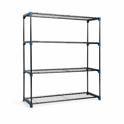 RANRHA 4-Tier Greenhouse Shelving Unit – Heavy Duty Metal Plant Stand with Adjustable Wire Shelves, Rust-Resistant Indoor Outdoor Grow Rack for Seedlings, Herbs & Plants