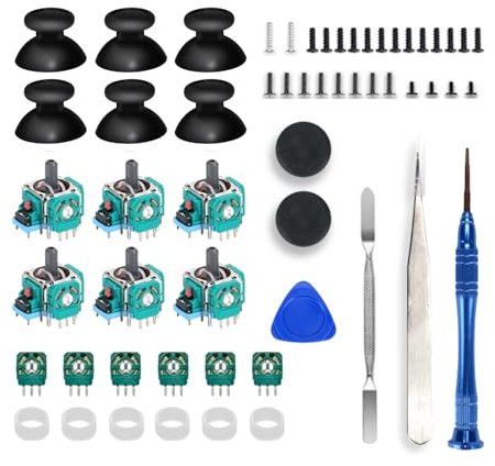 Joysticks de rechange pour manettes P5, 3D AnalogSensor Wheel Thumbsticks RockerModule Kit de réparation pour manettes de jeu