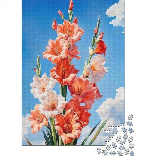 Jigsaw Puzzle 1000 Pieces Gladiolus Flowers Sky Puzzles 52x38cm/1000pcs Toy for Adults And Kids Challenging Creative Family Game DIY Cardboard