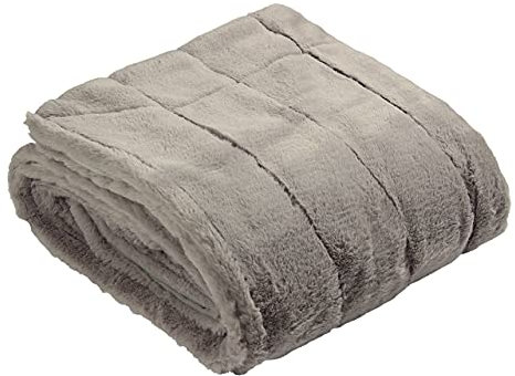 Paoletti Empress Kunstfell-Decke - weiche, elegante, schwere Decke für Bett oder Sofa (Grau - 130x180cm)