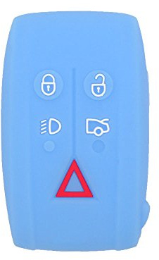 BROVACS Silicone Cover Protector Case Holder Skin Jacket Compatible with JAGUAR 5 Button Smart Remote Key Fob CV4983 Light Blue
