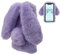 LCHDA iPhone X XS Rabbit Plush Purple Fur Cute Kawaii 3D Rabbit Ear Protective Case Winter Warm Soft Fluffy Pattern Soft Silicone TPU Gel Bumper Anti-Shock Anti-Dust Unbreakable Case Cover