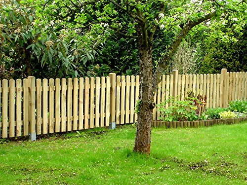 Komplettset Holzzaun 4m–38m wählbar (dieses Premium Paket ist 3,90m) Zaun inkl. allem Zubehör Staketenzaun 140cm Höhe gerade Form - V2A Schrauben verschraubt - aus getrocknetem Holz - kdi