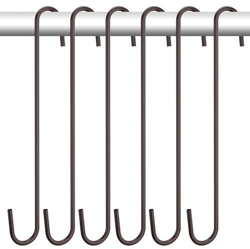 CMYK 6 robuste S-Haken, braune starke Metallhaken zum Aufhängen von Pflanzen oder großen Gegenständen als Topfpflanzen, Gartenwerkzeuge, Vogelkäfige, Tierfutterspender