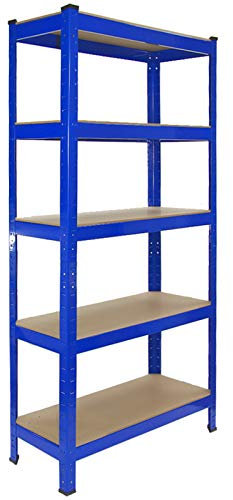 T-Rax Steckregal aus Stahl für Garage und Werkstatt, schraubenlos, Regal, Organisation, Haus, Blau, Breite 75 cm