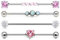Briana Williams Piercing Industrial Bars Set Chirurgenstahl 14G 38mm Stab Barbell Ohr Piercing Schmuck mit Opal Stein
