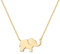 FANCIME Elefant Anhänger Kette Schmuck für Damen Mädchen Kinder 925 Sterling Silber Gelb Vergoldet - Verstellbar Armkette: 40 + 5 cm