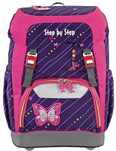 Step by Step Grade Schulrucksack Schmetterling glänzend mit Easy Grow