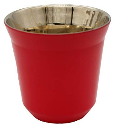 Abcsea 1 Pièce Tasses à Expresso, Tasse à Café en Acier Inoxydable, Tasse à Café Double Paroi, Rouge 80ml