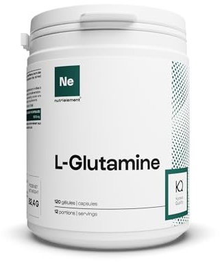Glutamine Ultra Pure - 120 Gélules| 99.5% de concentration - Antioxydant - Vegan - Musculation & Fitness | Nutrielement by Nutrimuscle