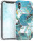 EAZY CASE Handyhülle Silikon mit Kameraschutz kompatibel mit iPhone X/XS, im Marmor Design, Marmor Motiv Hülle, Ultra dünn, Slimcover, Silikonhülle, Backcover, Grün