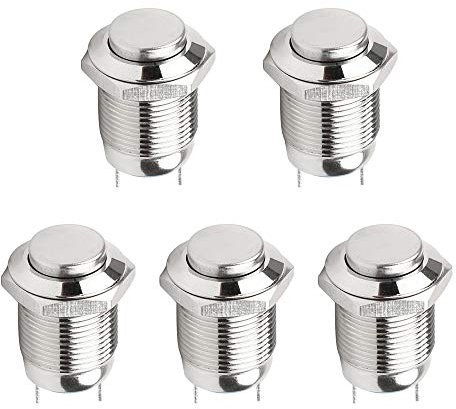 ETOPARS 5 X 12mm Metall Druckknopf Schalter Wasserdichter Verriegelungs Kippschalter EIN AUS 2Pin 3A 250V Runden Hoher Kopf Wippschalter