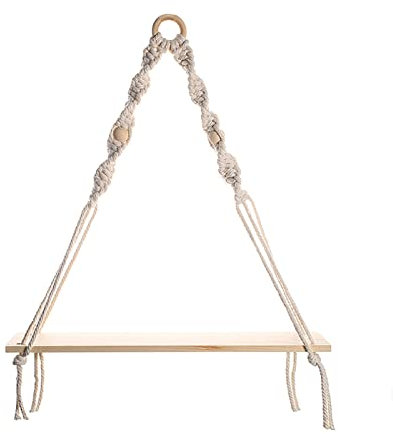 NSXIN Makramee Wandbehang Regal Boho Pflanzenhänger Pflanzkorb Blumentopf Halter Blumenampel Deko mit Baumwolle Gewebte Quaste Für Schlafzimmer Und Wohnzimmer (Stil B)