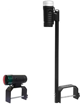 Sebnux Boat Stern and Bow Light Kit Battery Boat Navigation Light for Kayak (Dark Black)