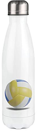 Trinkflasche Isolierflasche mit Volleyball-Motiv, Weiß
