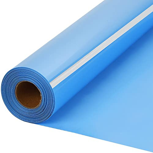 HTVVETUR Sky Blue HTV Iron on Vinyl 12Inch by 35ft Roll HTV Heat Transfer Vinyl for T-Shirt HTV Vinyl Rolls for All Cutter Machine - Easy to Cut & Weed for Heat Vinyl Design (35ft, Sky Blue)