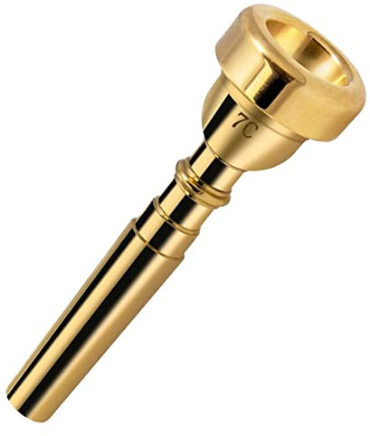 Cheerock 7C Trompetenmundstück - vergoldetes Messing kompatibel mit Anfängern und Profis - Trompetenzubehör