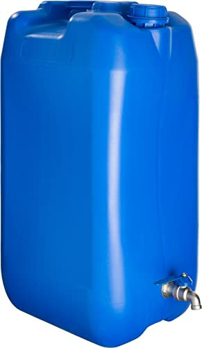 30 L BLAU Wasserkanister mit verzinkt Hahn BPA-frei Wasserbehälter Kanister Trinkwasserkanister Camping