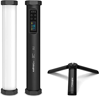 Walimex pro Leuchtstab Small M10, Videoleuchte mit Bi-Color und RGB-Vollspektrum, magnetische Videoleuchte, Studioleuchte mit 9 Effekten