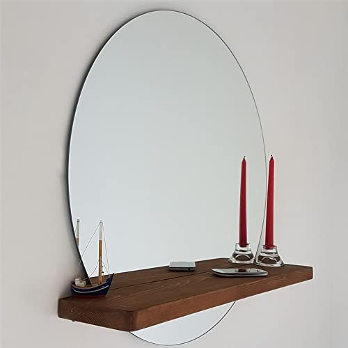 WellHome Spiegel RHIN 70x70x0,4 cm - Nussbaum