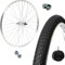Felge komplett vorne + Reifen + Kammer 26 Zoll x 1. 3/8 Fahrrad Aluminium/Stahl 26 x 1,38 Zoll Hollandrad – Citybike – Passage – Befestigungsmuttern und Flap enthalten