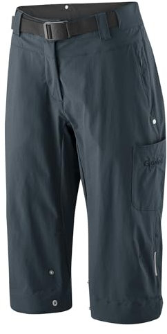Gonso Ruth 3/4, Damen Fahrradhose 3/4, 2in1 Bikeshorts, Einknöpfbare Radunterhose mit Relax Gel Comfort Sitzpolster, Wasser- und fleckabweisend, Weite Passform, PFC-Frei