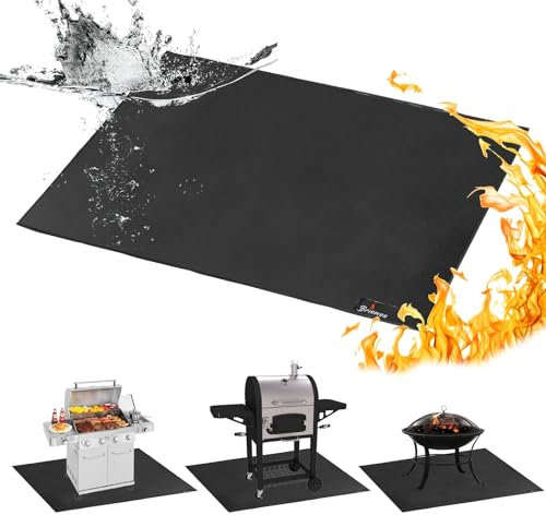 Untergrillmatten für den Outdoor-Grill – 121,9 x 101,6 cm große Grillmatte für unter dem Grill – doppelseitige feuerfeste Terrassen- und Verandaschutzmatte – Feuerschalenmatte – öldicht