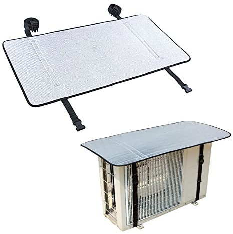 Liummrcy Accesorios para Piezas de Aire Acondicionado, Cubierta de Aire Acondicionado al Aire Libre Protector de de Aluminio para Unidad de Bomba de Calor de Unidad Exterior para 110x55 cm