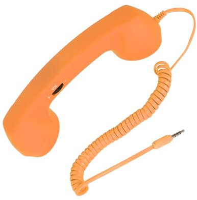 Schnurloser Retro-Telefonhörer, Strahlungssicherer USB-Hörer für Mobiltelefone, Schwarz (ORANGE)