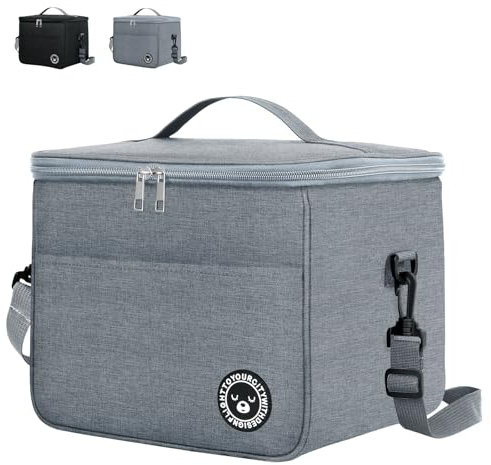 SOMIYAMI Lunch Bag 12.7L Large Insulated Lunch Bags for Men & Women Cool Bag Lunch Box Thermal Lunch Bag Adults Waterproof Leak-Proof for Work, School, Outdoor Camping, Travel Food Bag (Grey)
