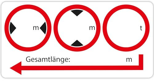 Hinweisaufkleber Fahrzeugmaße 10 x 5 cm | Länge x Breite x Höhe und Gewicht | für LKW Wohnmobil Camper Kastenwagen | Beschreibbar | Selbstklebend