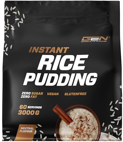 GEN GERMAN ELITE NUTRITION Rice Pudding Neutral - 3 kg | veganer Instant Reispudding, Pre-Workout Frühstück Snack, 100% Reis, komplexe Kohlenhydrate, leicht verdaulich