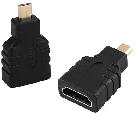 VIEVRE 2 Stücke Micro HDMI auf HDMI, Micro HDMI Adapter, Micro HDMI to HDMI, Micro HDMI auf HDMI Adapter, HDMI Micro HDMI Adapter für Kamera, Laptop(FullHD, 1080p)