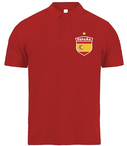 Polo Hombre Manga Corta de Fútbol | Regalo Personalizado con tu Nombre y Número | España 2026