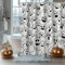 AIBIIN Duschvorhang, Halloween-Geister, Schwarz und Weiß, niedlich, lustig, Cartoon-Geister, Badezimmer-Vorhänge, strapazierfähiges Polyester-Material mit 12 Haken, 180 x 180 cm