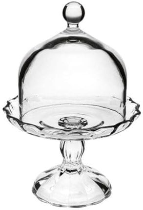 Generico Alzata Tortiera in Vetro con Coperchio 25x16 cm Allestimento Festa